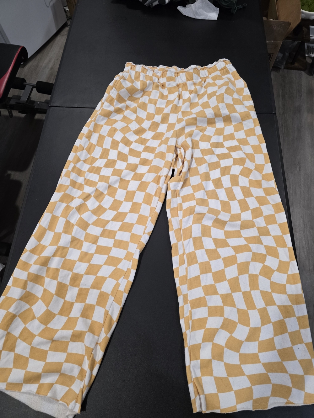 Grayson Threads Yellow & White Checkerboard Sweatpants